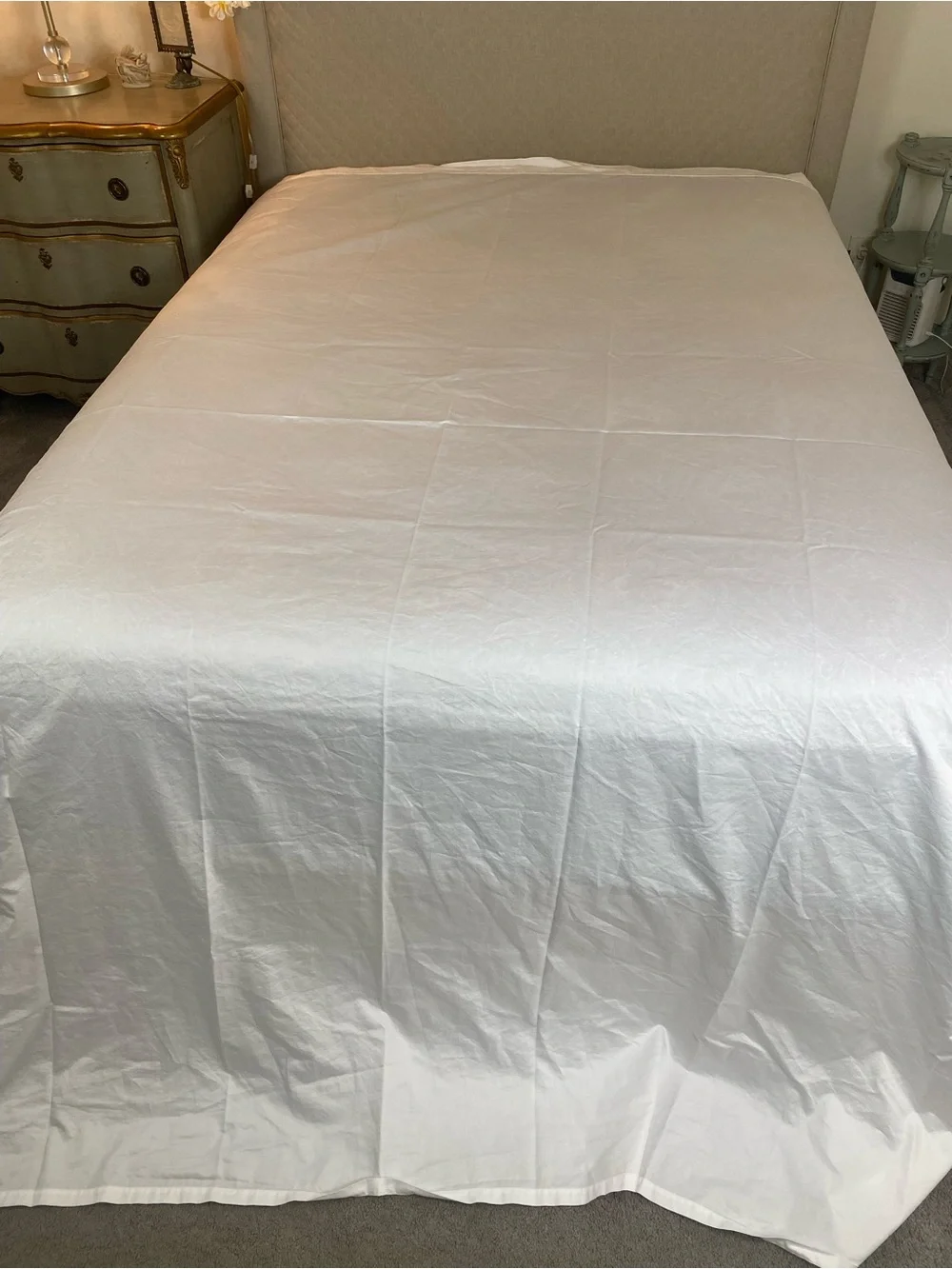 Kirkland Signature White 100% Pima cotton flat sheet Luxurious 680ct India